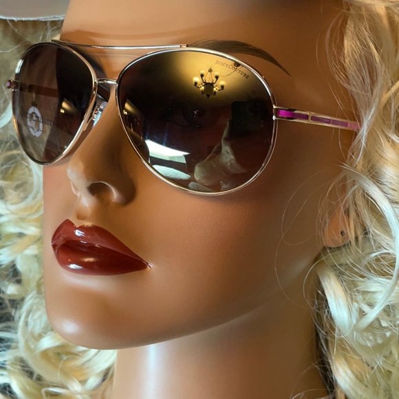 Juicy Couture Gold Frame / Pink Arms Aviator NWT - Picture 5 of 10